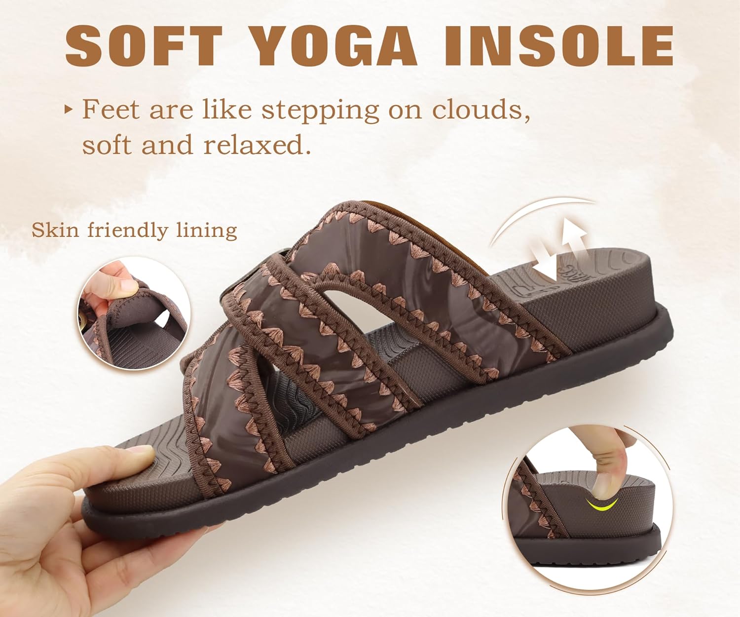 COFACE Womens Orthopedic Walking Sandals with Arch Support 2026 Summer Slides for Women Comfortable Outdoor Sandal Cloud Thick Cushion