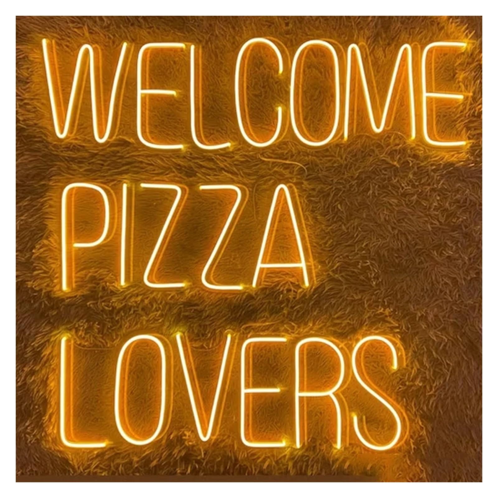Lemst One Color Signs Lamp Welcome Pizza Lovers Neon Sign For Pizza Store Wall Decor Dimmable Light Usb Powered For Pizza Shop Restaurant Kitchen 40Cmx40cm