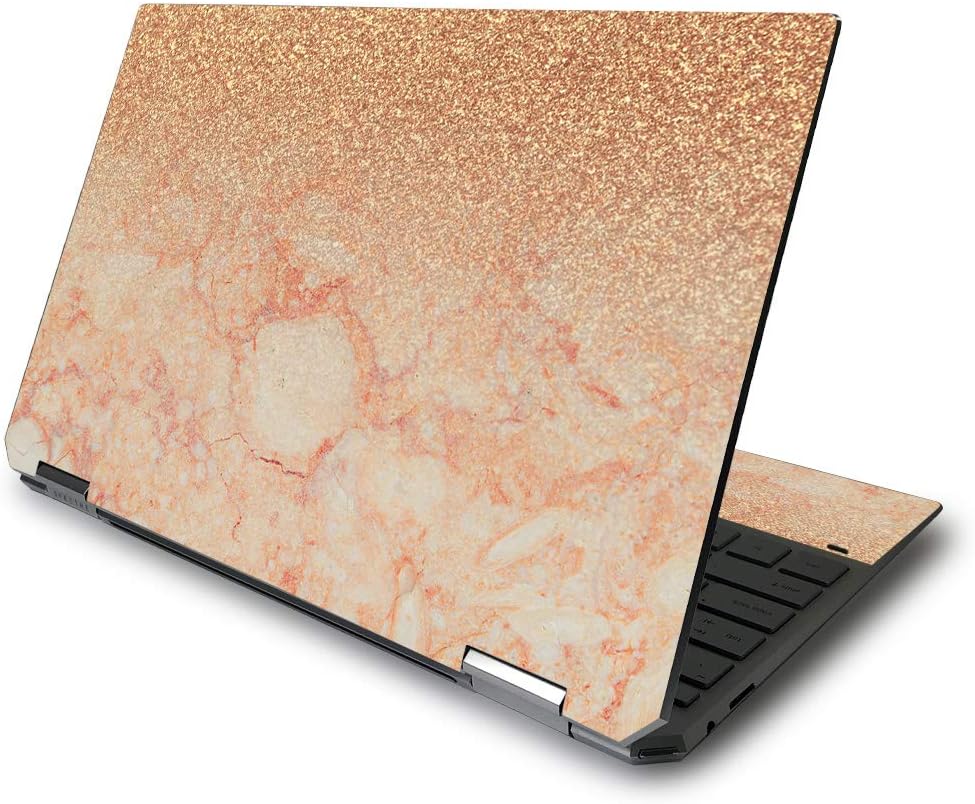 MightySkins Skin Compatible with HP Spectre x360 13.3" Gem-Cut (2020) - Flashy Apricot Marble | Protective, Durable, and Unique Vinyl Decal wrap Cover | Easy to Apply | Made in The USA