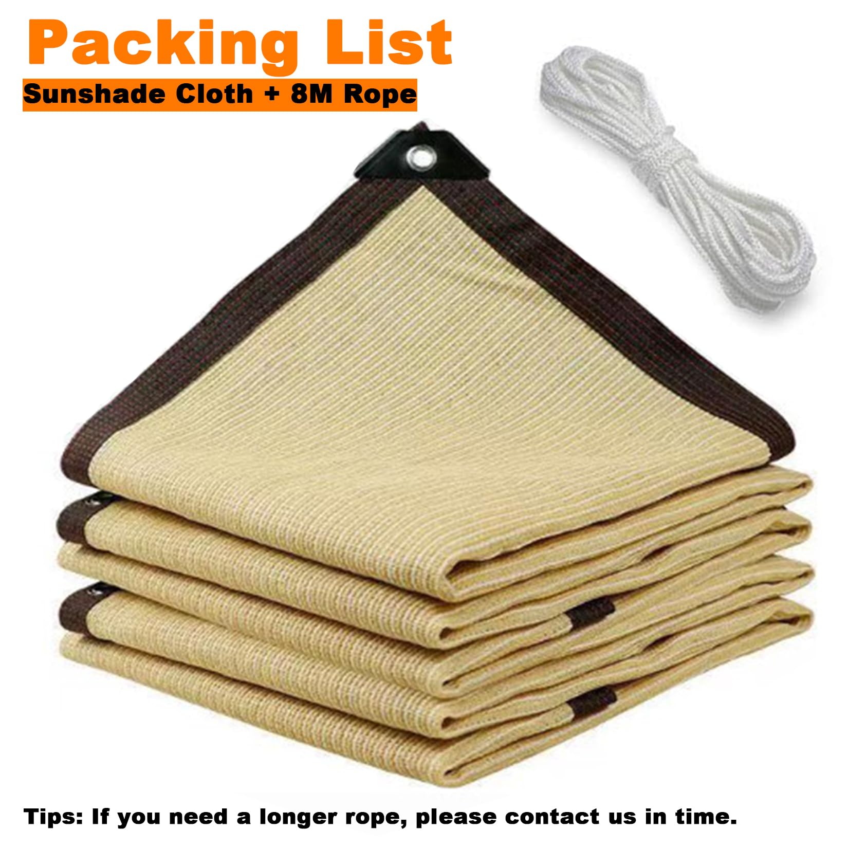 Tenda parasole resistente ai raggi UV, 6 m x 10 m, per giardino, patio, pergola, serra, cortile, pollaio, include occhielli e corda per una facile installazione