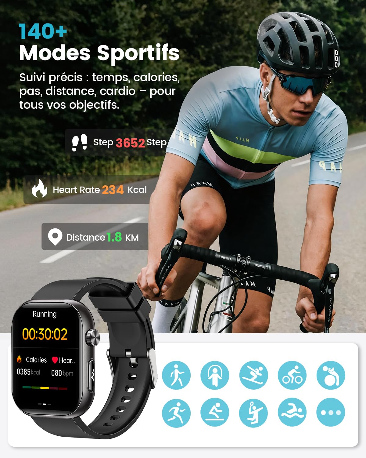 2026 Nouvelle Montre Connectée Homme avec ECG, HRV, 𝐆𝐥𝐲𝐜é𝐦𝐢𝐞, Tension Artérielle, 1,97" AMOLED Montre de Santé avec Suivi 24H la Fréquence Cardiaque, SpO2, Suivi du Sommeil, IMC, iOS Android