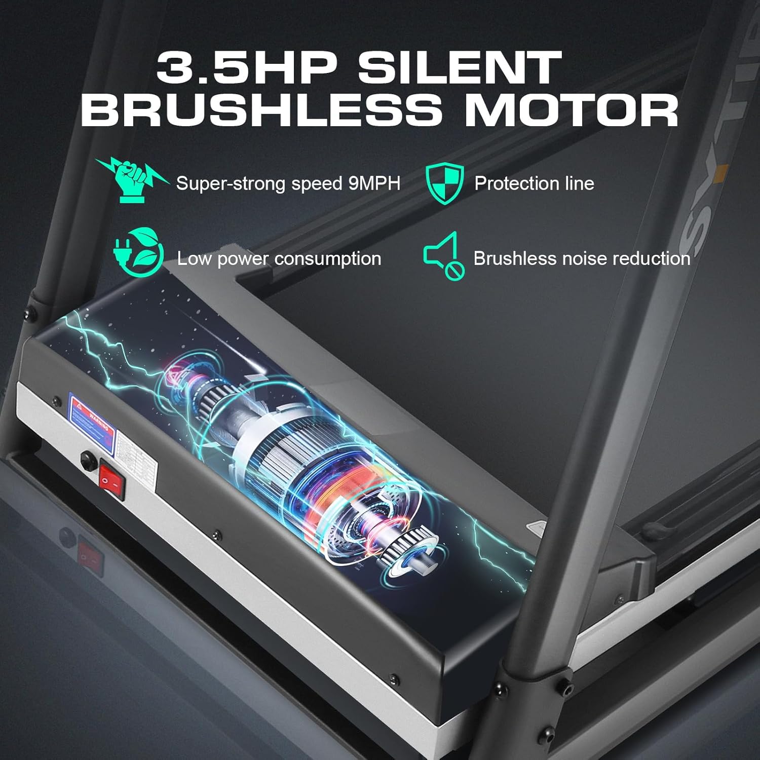 SYTIRY Treadmills for Home with TV Screen and WiFi,Smart Foldable Treadmill Machine,3D Virtual Sports Scene,HiFi Speakers,Popular APP for Social Networking,Video,and Search,Walking Pad Treadmill