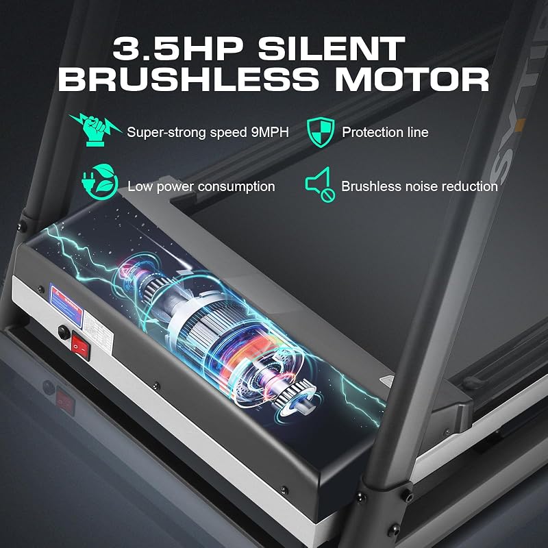 SYTIRY Treadmills for Home with TV Screen and WiFi,Smart Foldable Treadmill Machine,3D Virtual Sports Scene,HiFi Speakers,Popular APP for Social Networking,Video,and Search,Walking Treadmill image 4