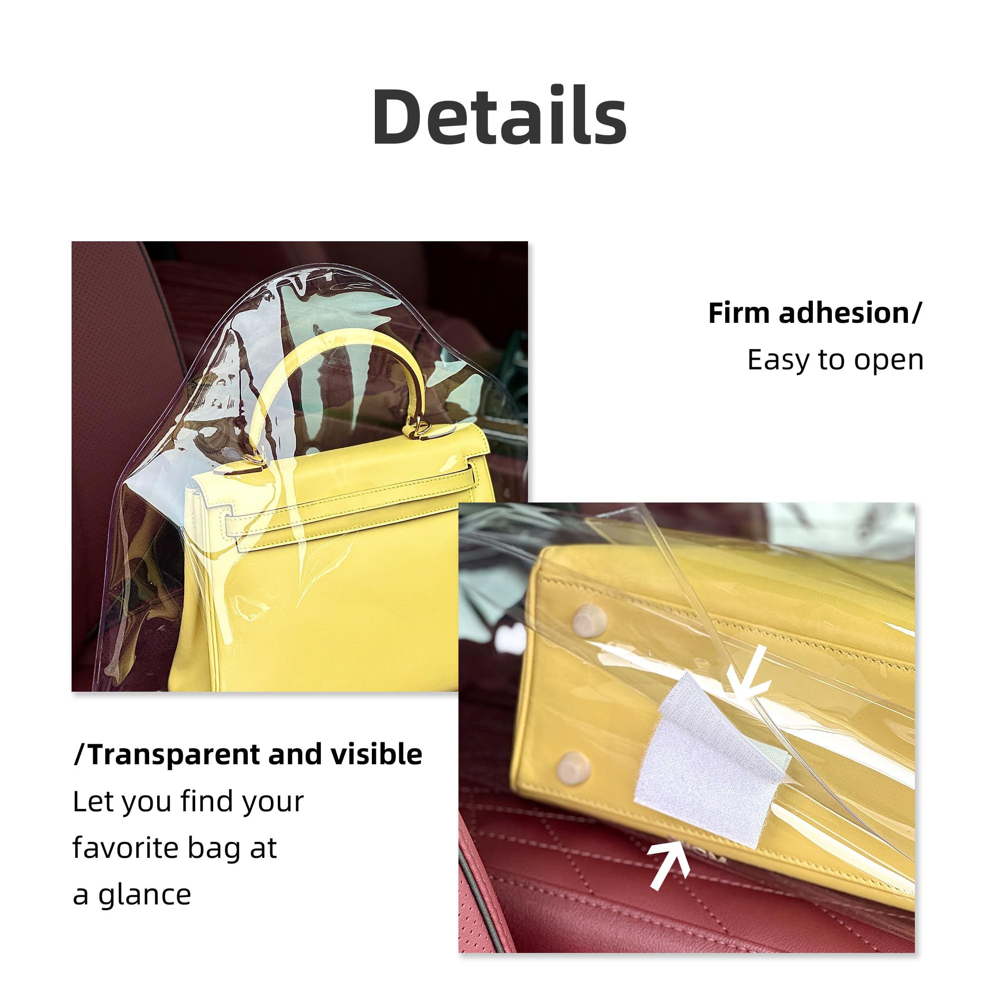 DGAZ Bolsas transparentes para el polvo para bolsos de lujo, bolsa de almacenamiento impermeable, protector de bolso ligero