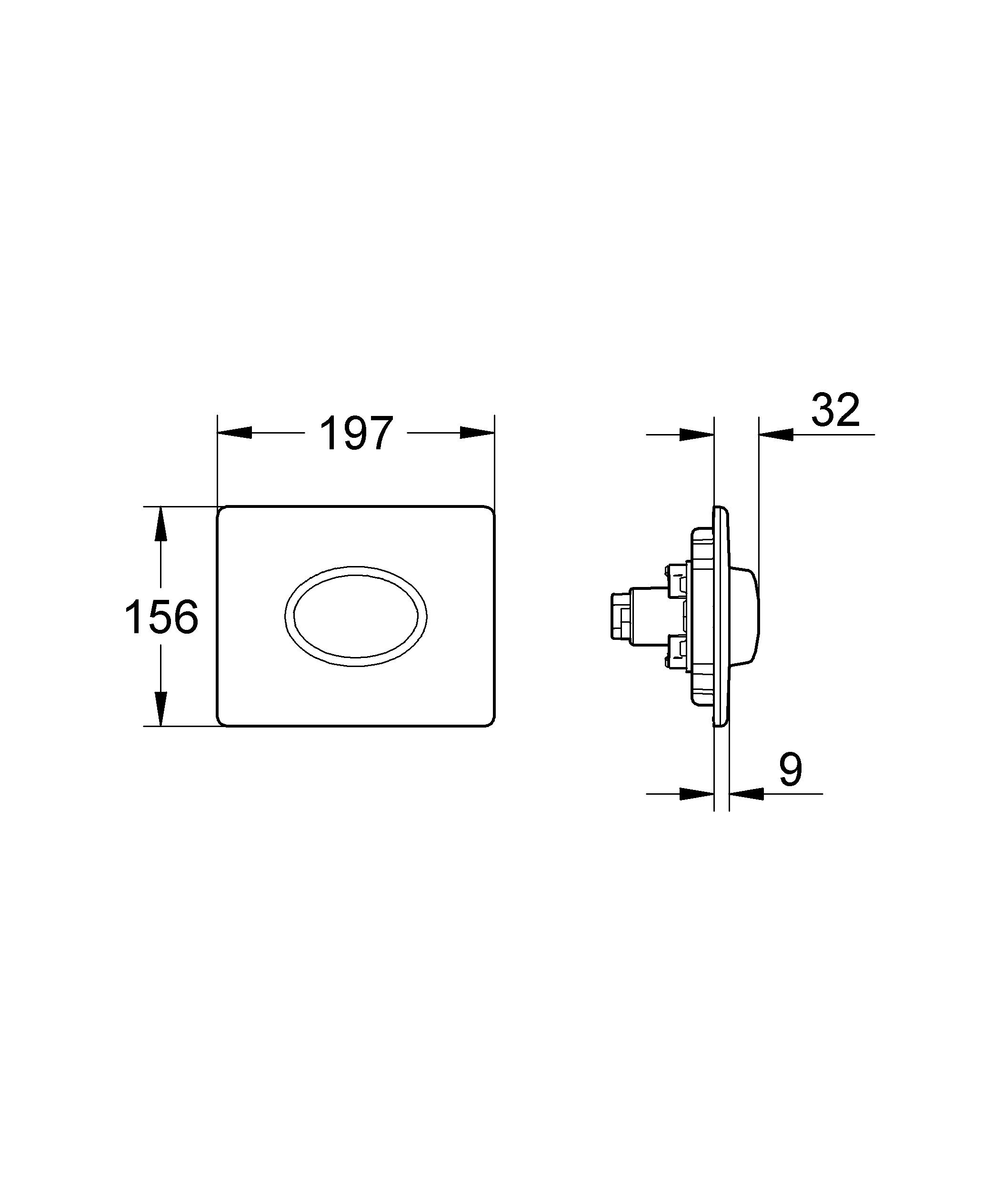 Grohe 38565000 Skate Air Piastra di Azionamento WC, Doppio Scarico, Installazione Orizzontale, Cromo