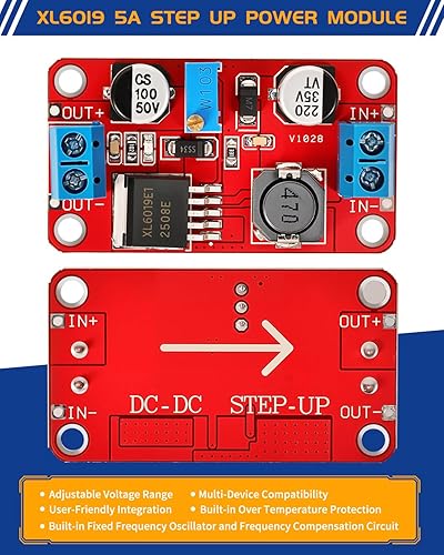 Miniatura 7 de LYLANMO Módulo convertidor de Buck elevador XL6019 3A DC-DC regulador de voltaje ajustable 3.0-35V entrada a 5.0-40V módulo de impulso de salida