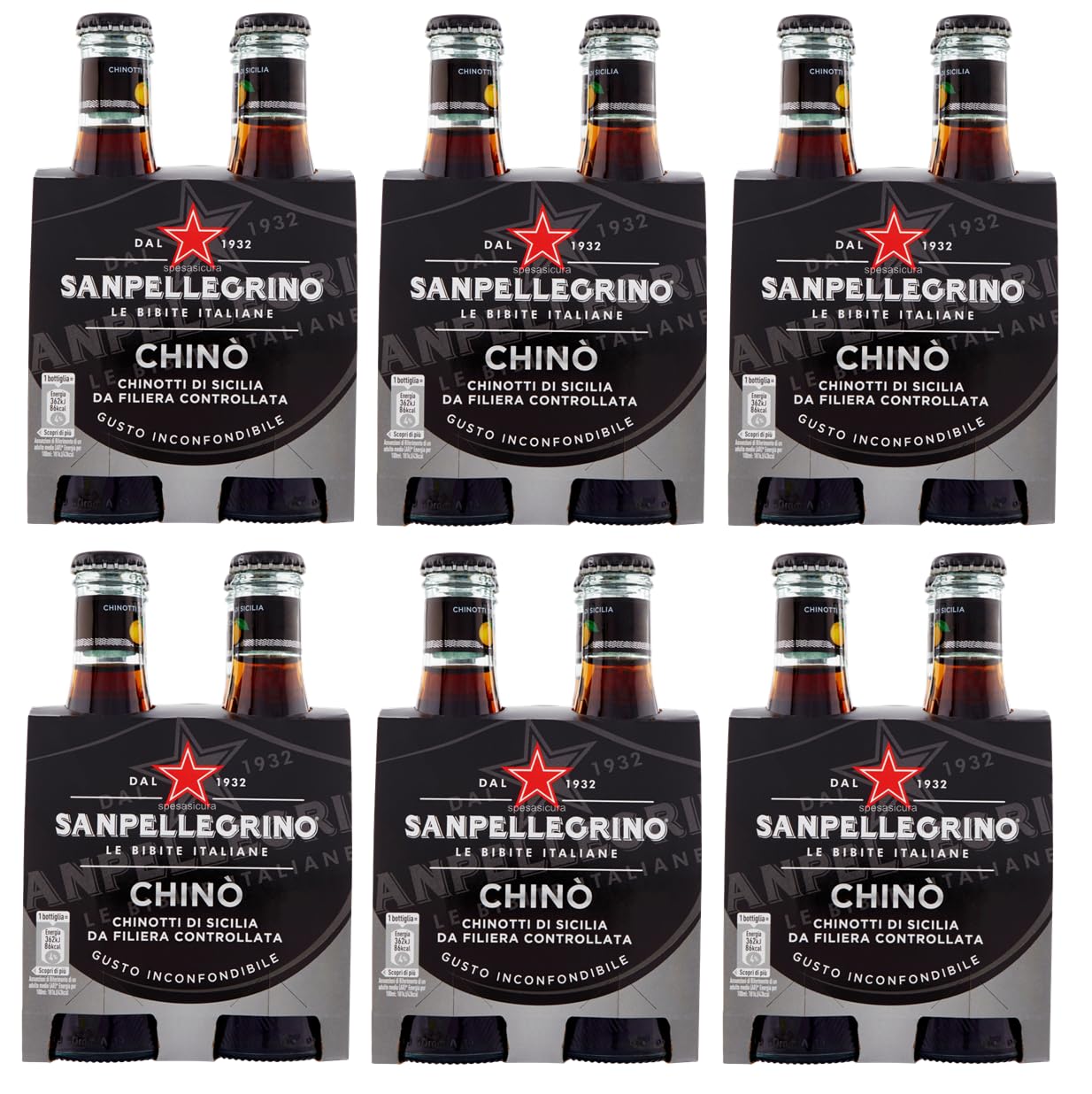 San Pellegrino Chinotto Lot de 48 boissons sans alcool + boisson sans alcool avec notes de gingembre 20 cl