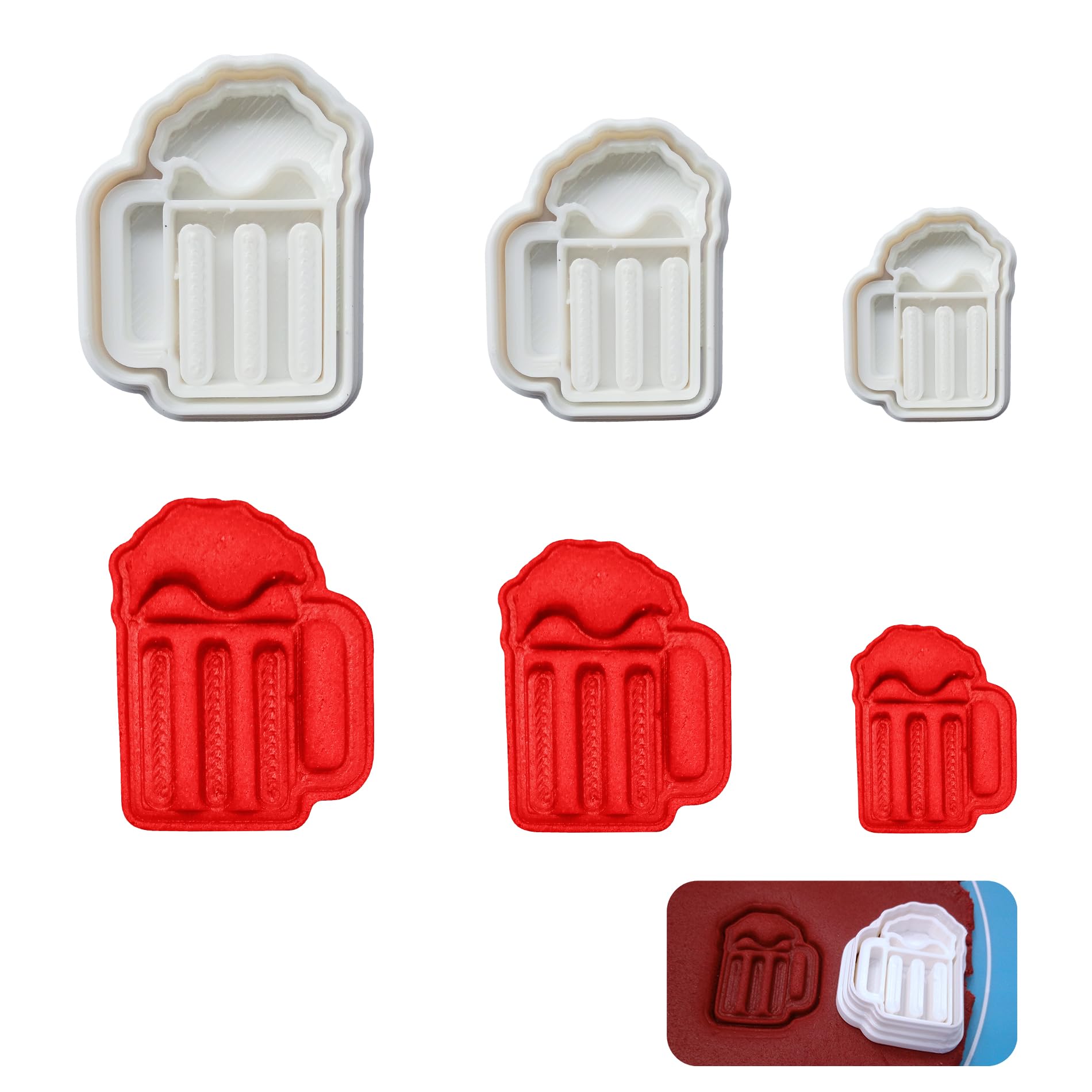 JSA Party Celebration Beer Mug Glass Shape Cut Out Cookie Fruit Vegetable Sandwich Bread Fondant Biscuit Clay Cake Dough Polymer Cutter Craft Stencil Stamp Jewellery Making Tool