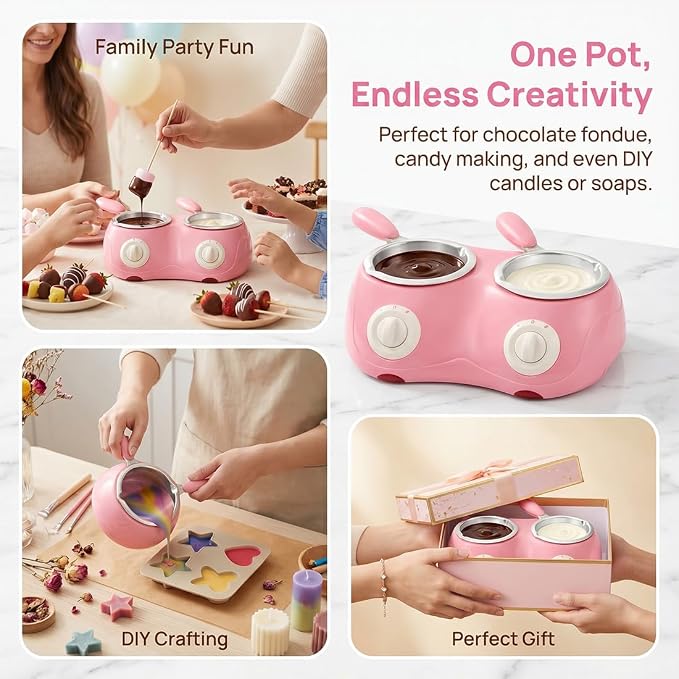 Set de Fuente de Chocolate Eléctrica para Hogar - Doble Taza con Control de Temperatura miniatura 6
