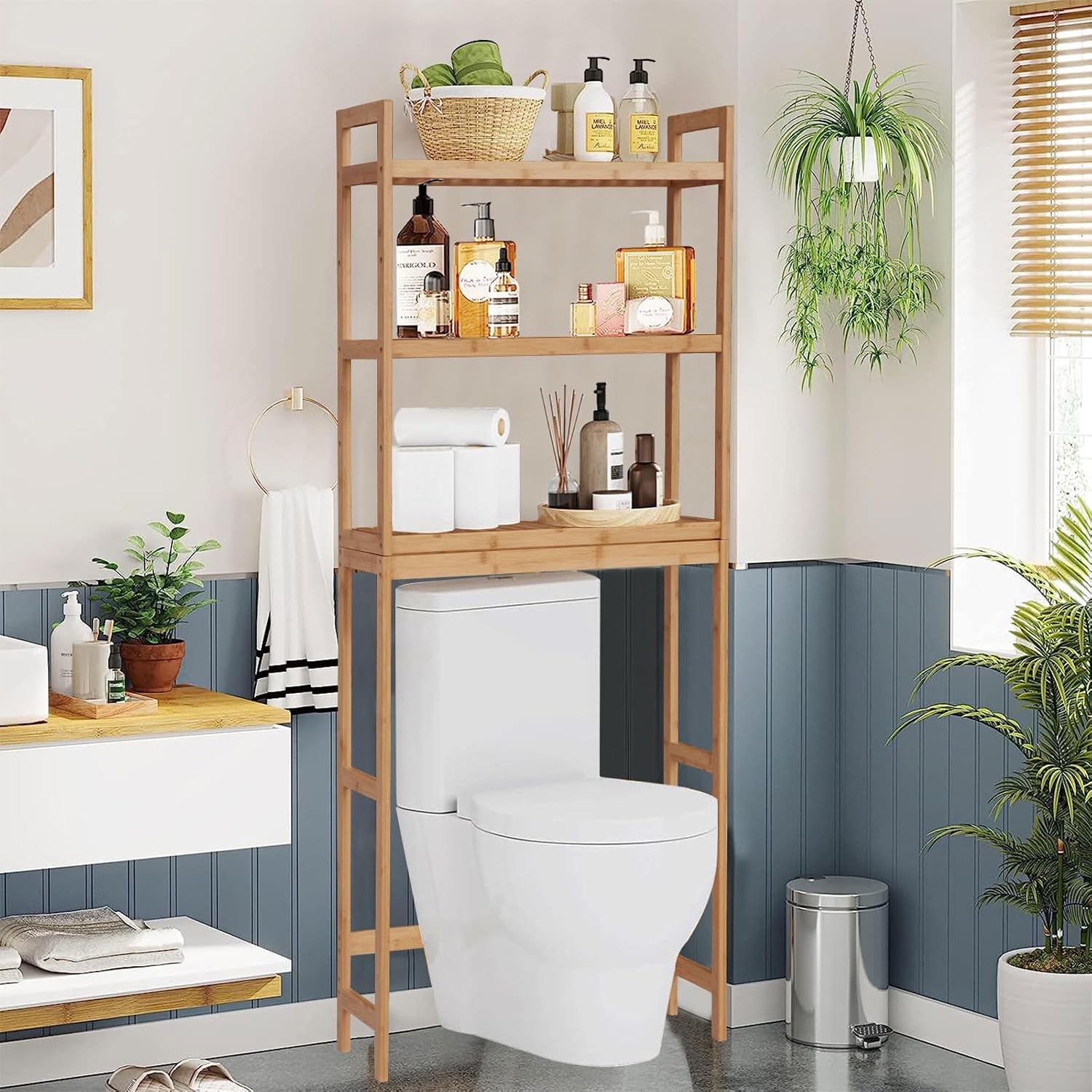 Amazon.com: Kinpaw Over The Toilet Storage Shelf - Bathroom Space Saver ...