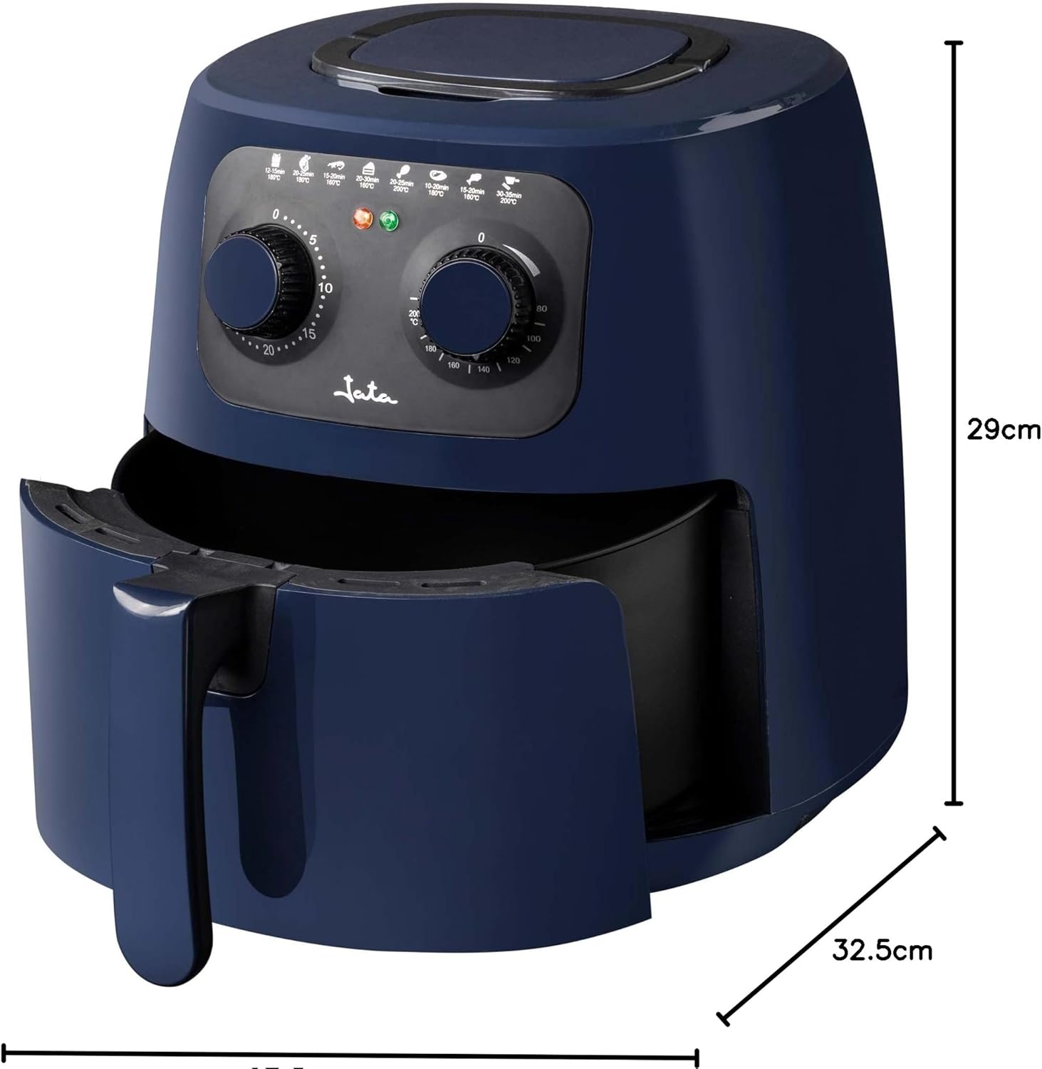 Jata JEFR1224 Friggitrice Senza Olio 4,2 Litri Friggitrice Aria Calda Temperatura Massima 200 Timer 30 minuti Cestello e Griglia Antiaderente Facile Pulizia Cucina sana Jata JEFR1224 Friggitrice Senza Olio 4,2 Litri Friggitrice Aria Calda Temperatura Massima 200 Timer 30 minuti Cestello e Griglia Antiaderente Facile Pulizia Cucina sana