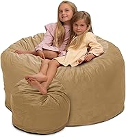 Vista 30 de ULTIMATE SACK 6000 Silla Puf de 6 Pies con Reposapiés, Funda de Gamuza Negra – Tumbona de Espuma de Gran Tamaño, Asiento de Suelo, Sofá Pequeño