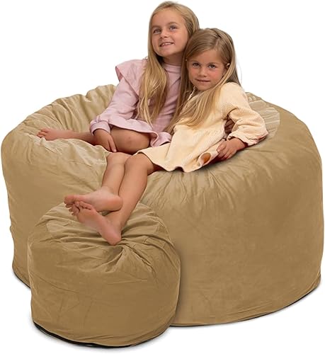 Miniatura 8 de ULTIMATE SACK 3000 Silla Puf de 3 Pies, Funda de Gamuza Negra – Tumbona de Espuma de Gran Tamaño, Asiento de Suelo, Sofá Pequeño o Sofá Cama para