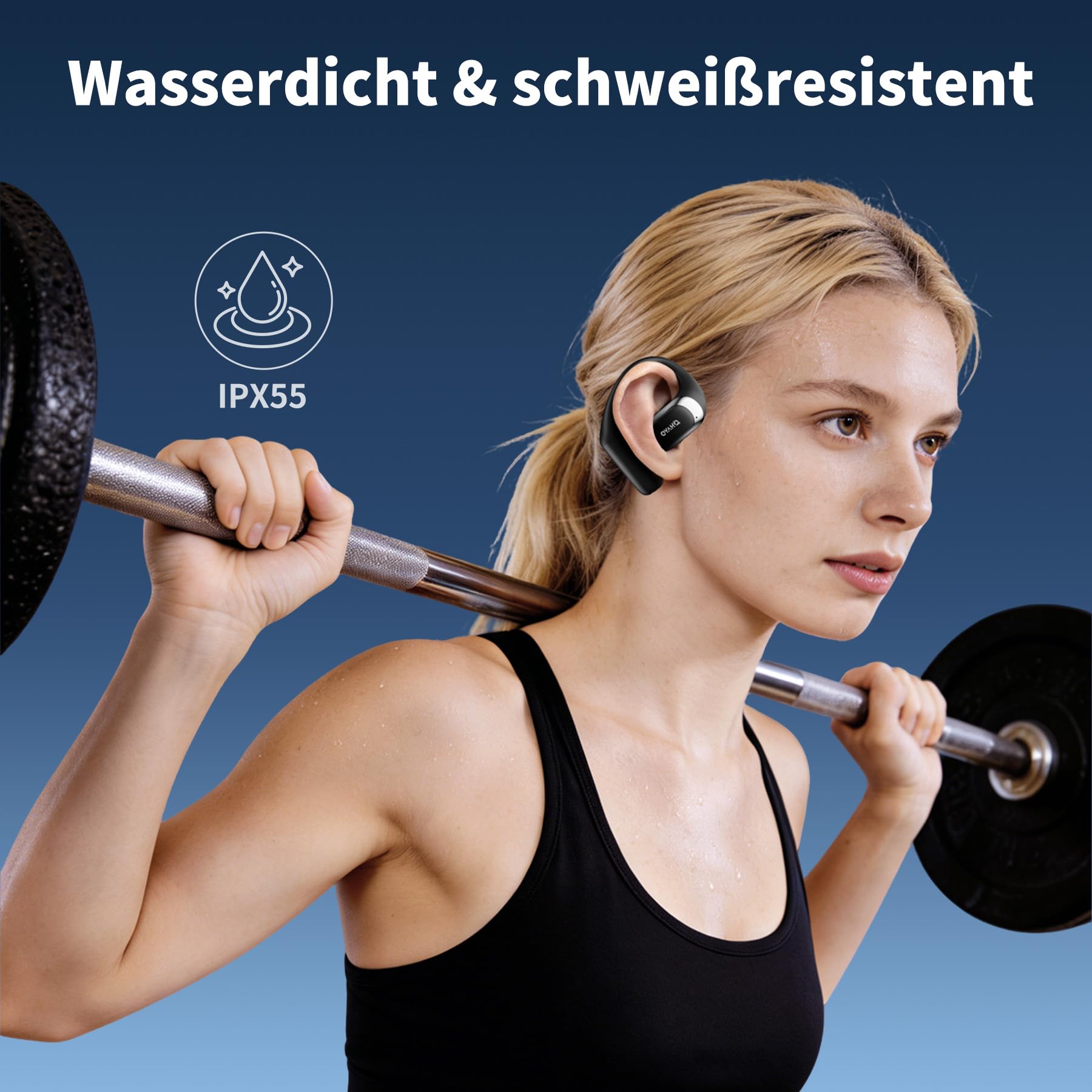 OHAYO Ecouteurs Sport, Écouteur sans Fil Sport avec 4 ENC Mic, Écouteur Bluetooth 5.4, IPX7 Étanche Oreillette Bluetooth Running, Faire du vélo, 40H d'autonomie, Basses Profondes, USB-C Charge Rapide