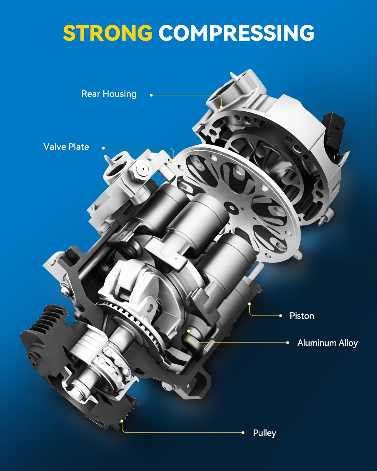 a.04 PHILTOP 198354 AC Compressor, Air Conditioning Compressor