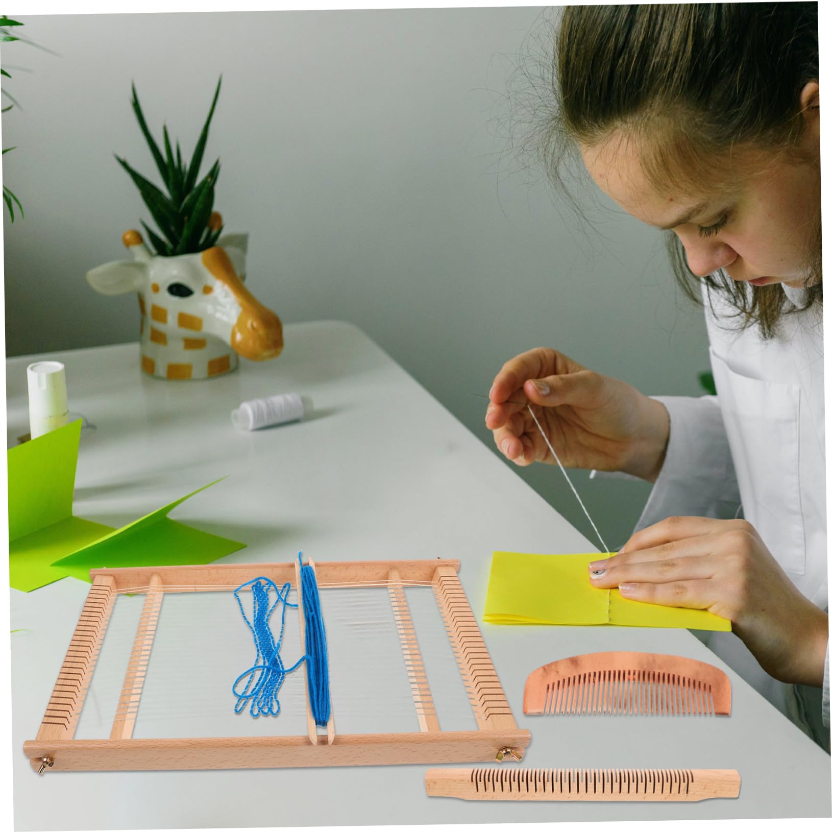 HOMSFOU telaio Loom perline per la produzione di gioielli macchina per tessere fatta a mano IL fornitura di tessitura fai da te giocattolo di tessitura cognitiva di legno