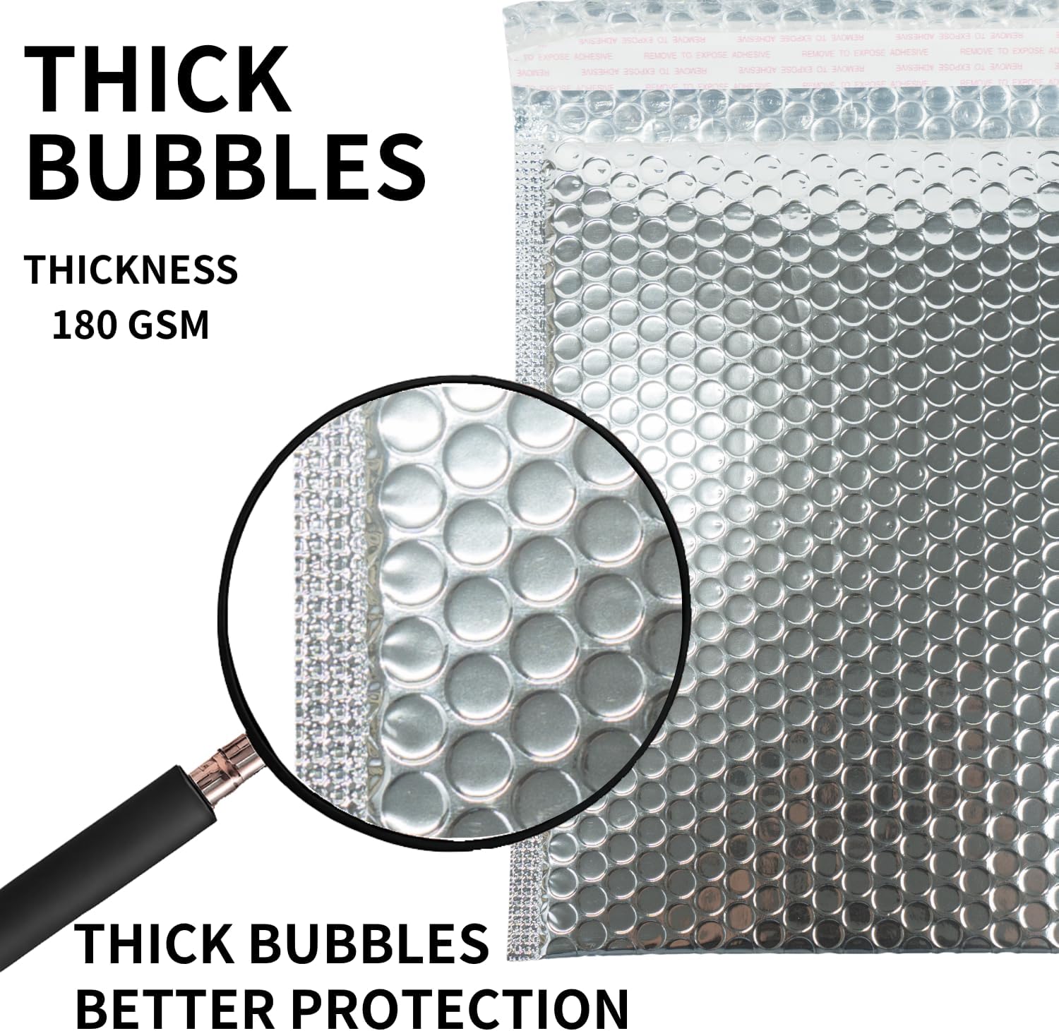 50 Pack 11x14 Inch Thermal Insulated Bubble Mailers for Cold Shipping, Metallic Silver Foil Padded Envelopes, Self-Seal Water-Resistant Cushioned Shipping Bags