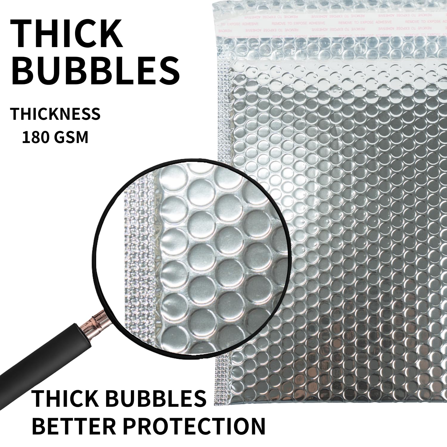 Isolierte Luftpolster-Versandtaschen für Kaltversand, 25,4 x 30,5 cm, Silberfolie, 50 Stück | Thermo-gepolsterte Metall-Versandtaschen mit selbstklebendem Verschluss, wasserabweisende und schützende Luftpolsterumschläge