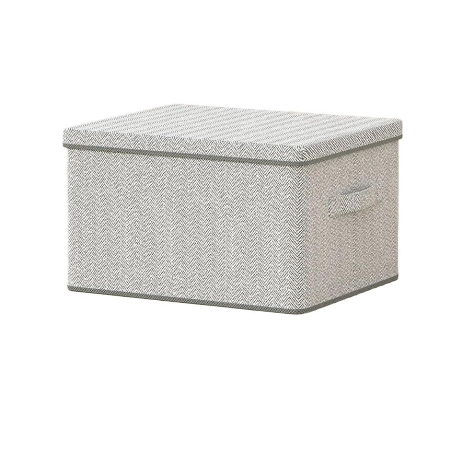 CGUOHU 4pcs Clothes Storage Box Household Large Capacity Wardrobe Clothing Sundries Multifunction Foldable Basket For Wardrobe Storage(Herringbone L)