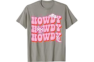 Howdy Southern Western Girl Country Rodeo Pink Cowgirl Disco T-Shirt
