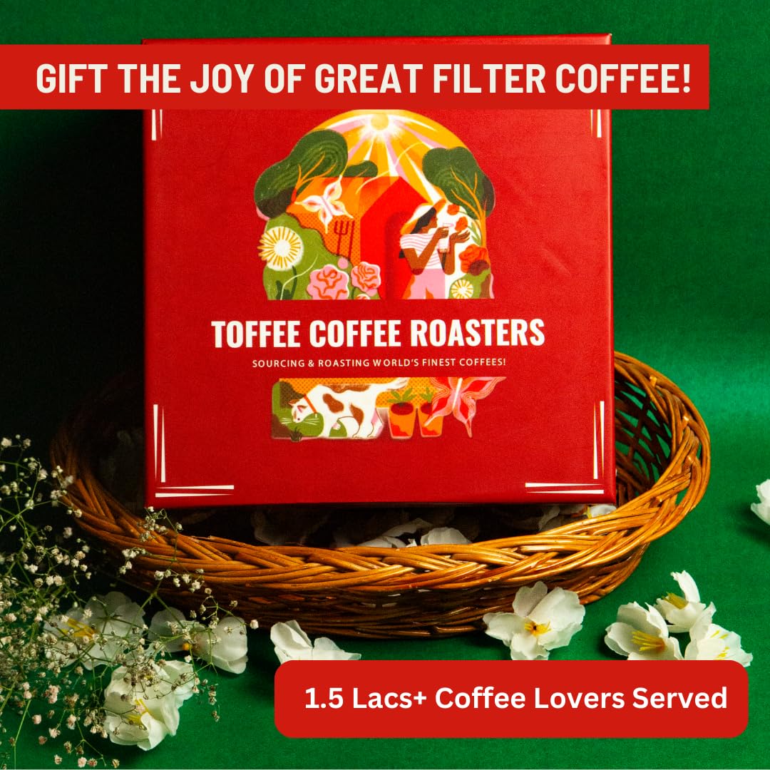 Toffee Coffee Roasters | South Indian Filter Coffee Gift Set | South Indian Filter Coffee | Pack of 2 x 200gm (400gms) |Gifting, Corporate Bulk Gifting | As Seen on Shark Tank