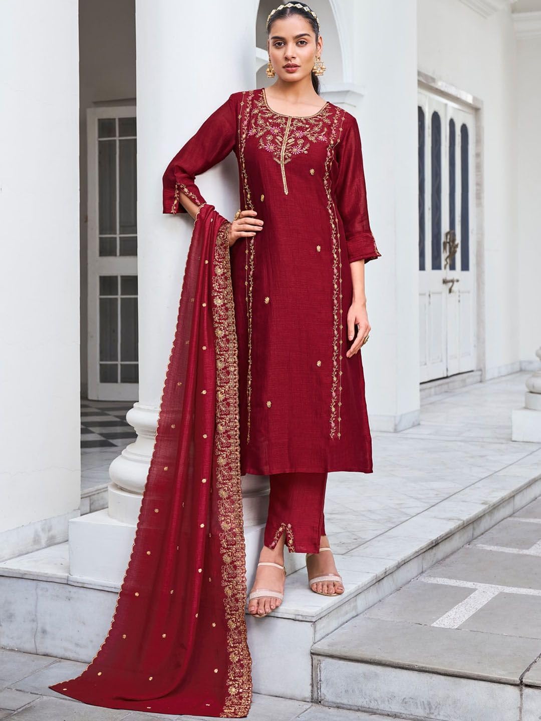 Women Designer Suit Set Festive Wear Indian Outfit-Party Wear Elegant Ethnic 3 Piece Set