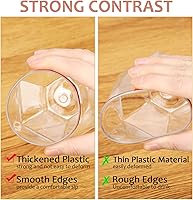 Vista 4 de Nuogo Juego de 40 copas de vino de plástico en forma de diamante, desechables de 12 onzas, vasos de whisky de plástico transparente para cumpleaños