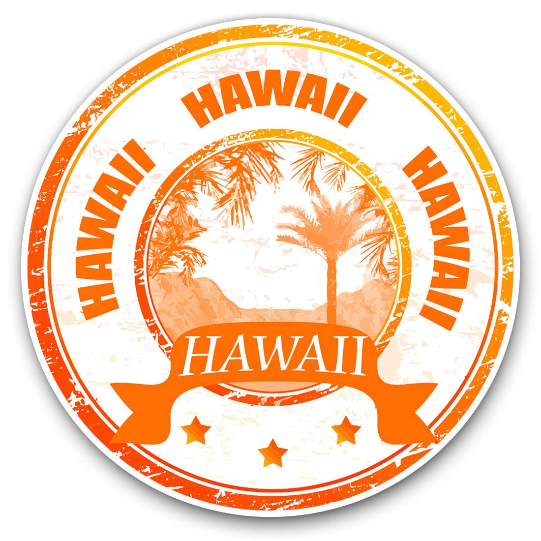 Destination Vinyl Ltd Hawaii Usa Honolulu 7081 Vinyl Stickers (Set Of 2) 15Cm - Hawaii Usa Honolulu Laptop Tablet Luggage Scrapbook #7081