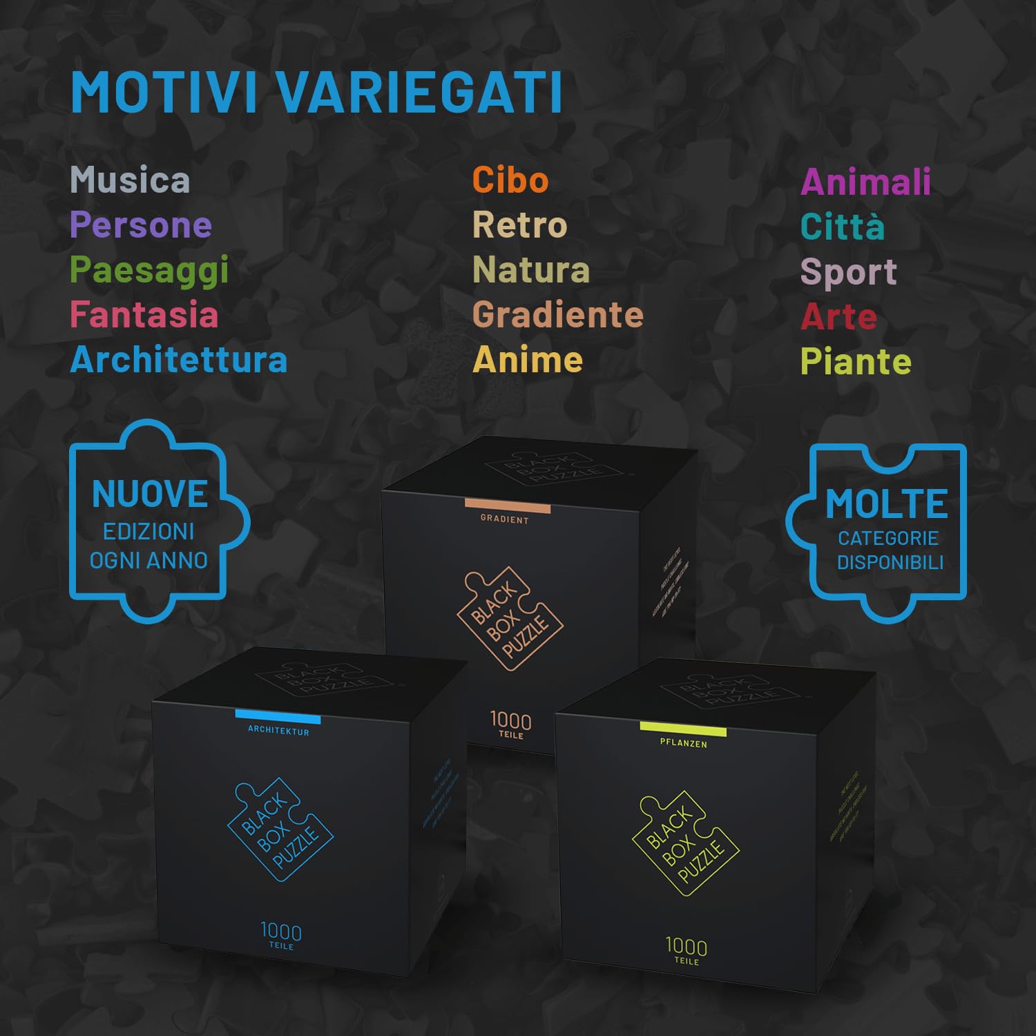 Black Box Puzzle 1000 pezzi, Blackbox Puzzle con motivo a sorpresa senza modello, Impossible Puzzle - puzzle difficile, per puzzle adulti e bambini dai 14 anni, puzzle box architettura edizione 2023