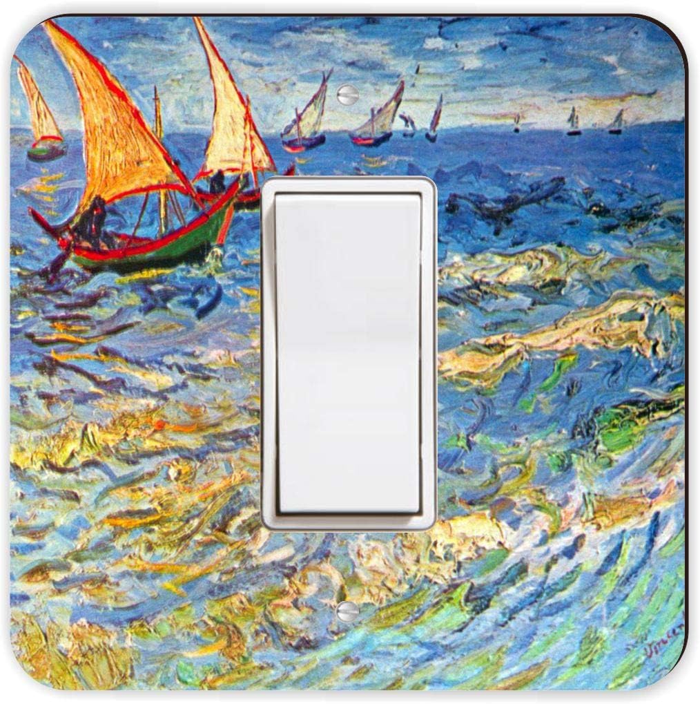 Van Gogh Art The sea at Saintes-Maries -Light Switch Plate Cover - Double GFI Double Rocker - Two Gang Switch Plate Cover Switch Plate Cover