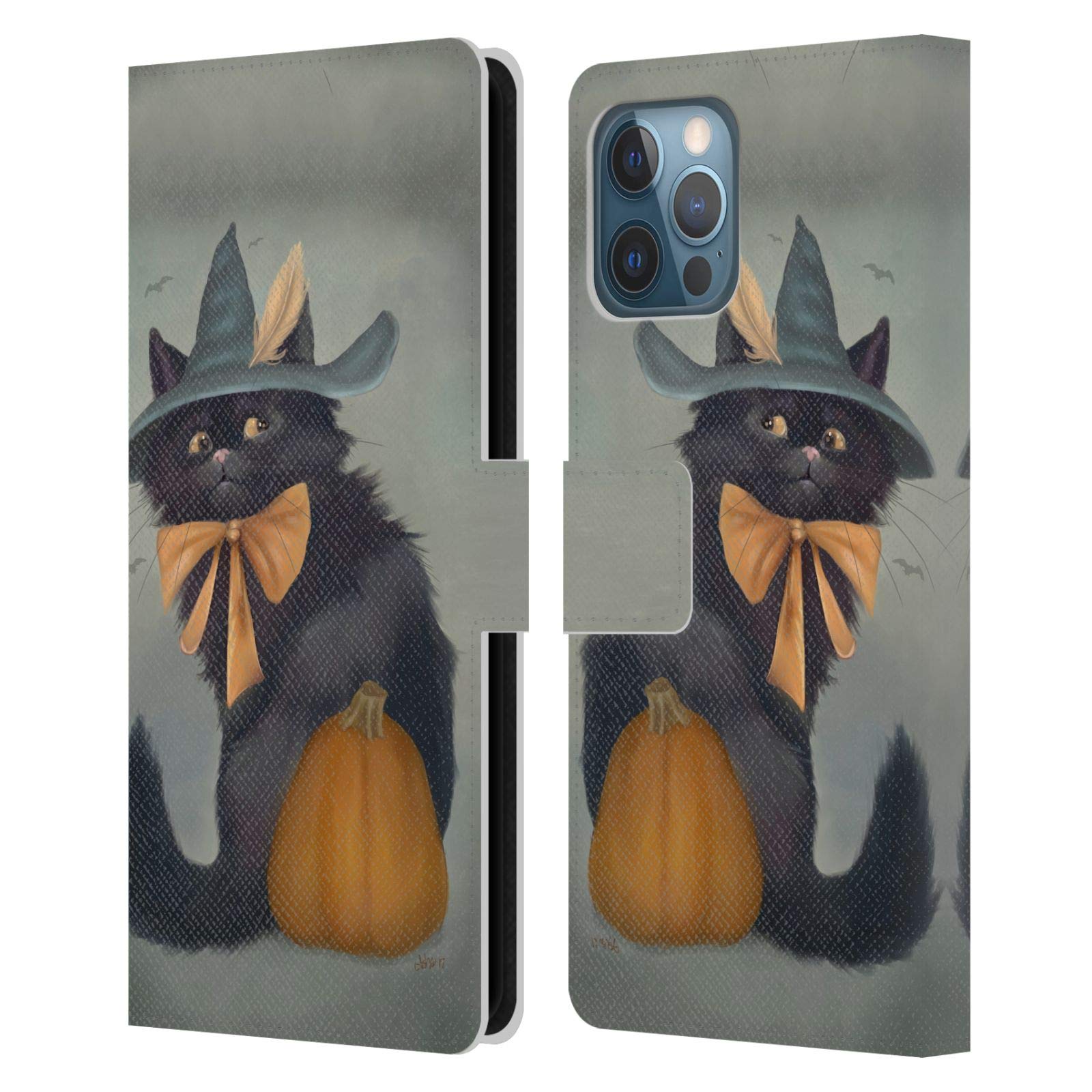 Funda iPhone 12 Pro Max gatos negros de cuero tipo libro ideal para tu día a día 7
