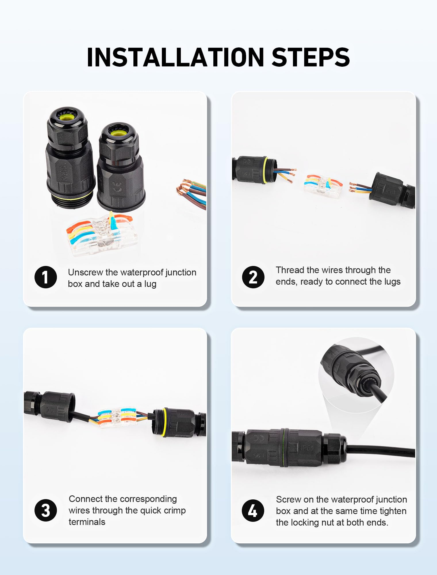 IP68 Junction Boxes - Waterproof Electrical Connectors -7
