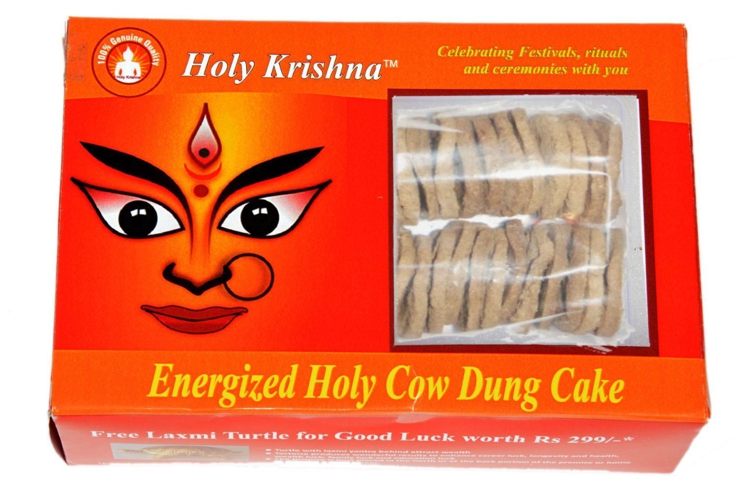 Holy Krishna Indian Cow Dung Cakes with Havan Samagri -30 Piece