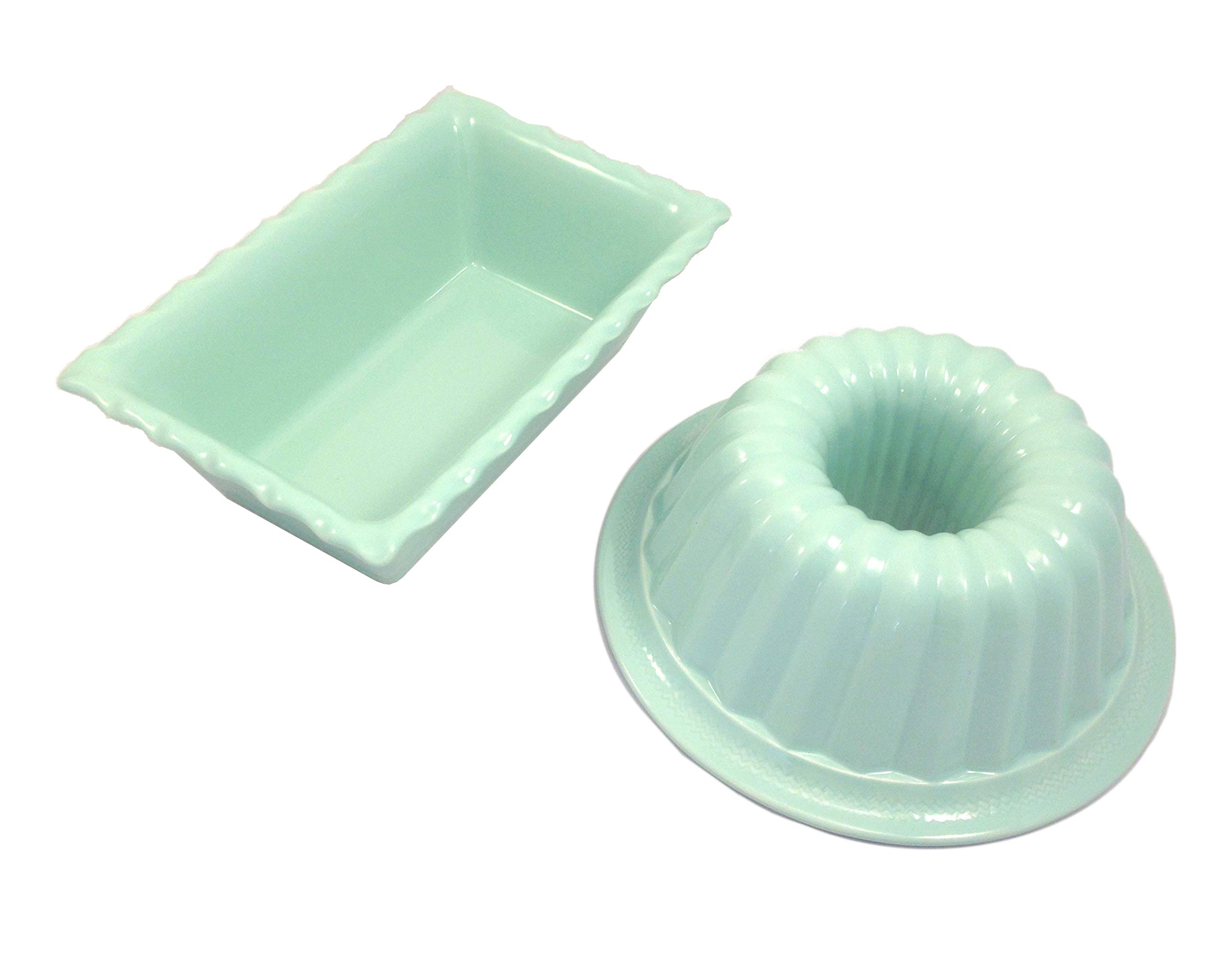 Jelly Mould and Loaf Tin, Ideal for Cakes, Breads or Pies etc (Ceramic)