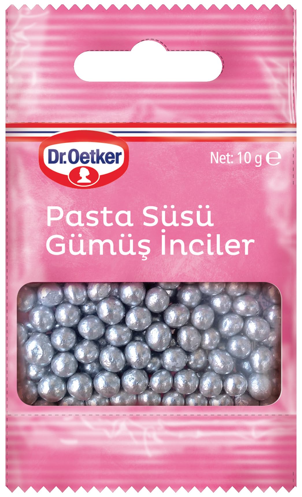 Dr. Oetker Dekor Pasta Süsü, Gümüş İnci, 10 Gr