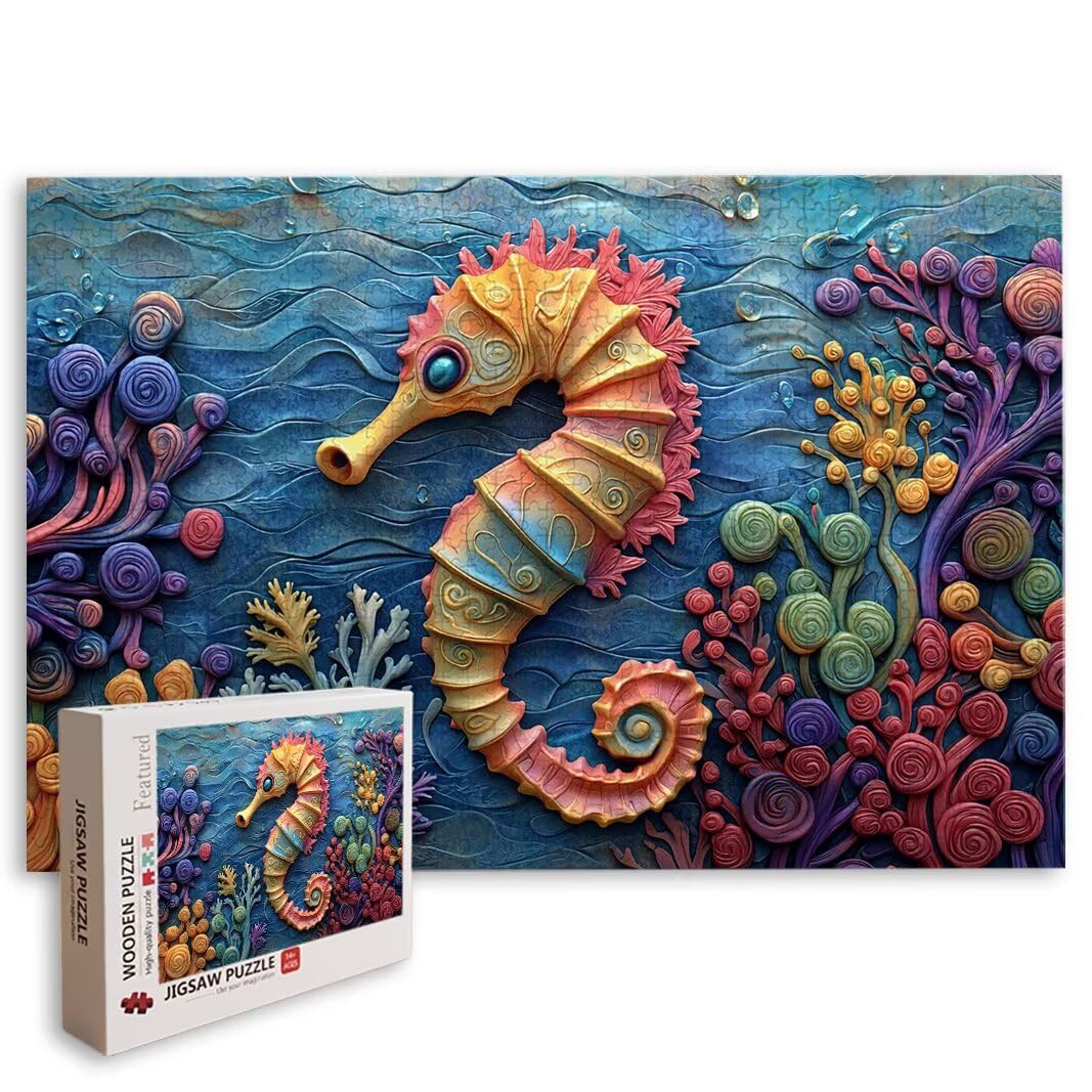 Puzzle Caballito de Mar, Puzzle 1000 Piezas, Rompecabezas para Regalo -8138