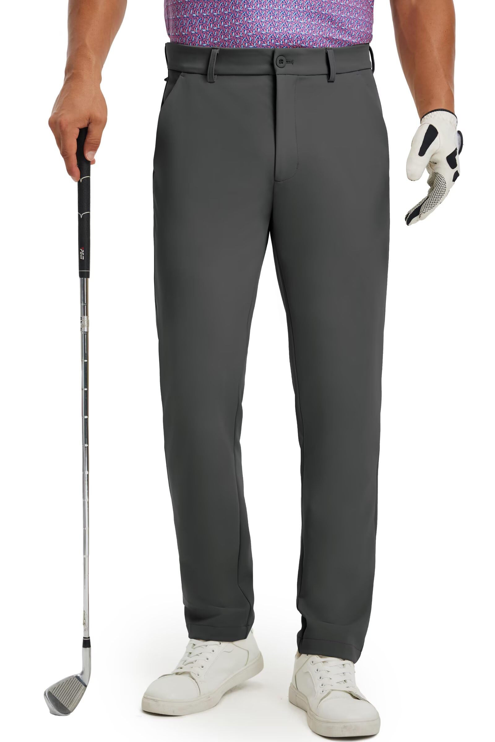 M MAELREG Mens Golf Pants Quick Dry Lightweight 30 32 34 Stretch Work Dress Casual Trousers with 4