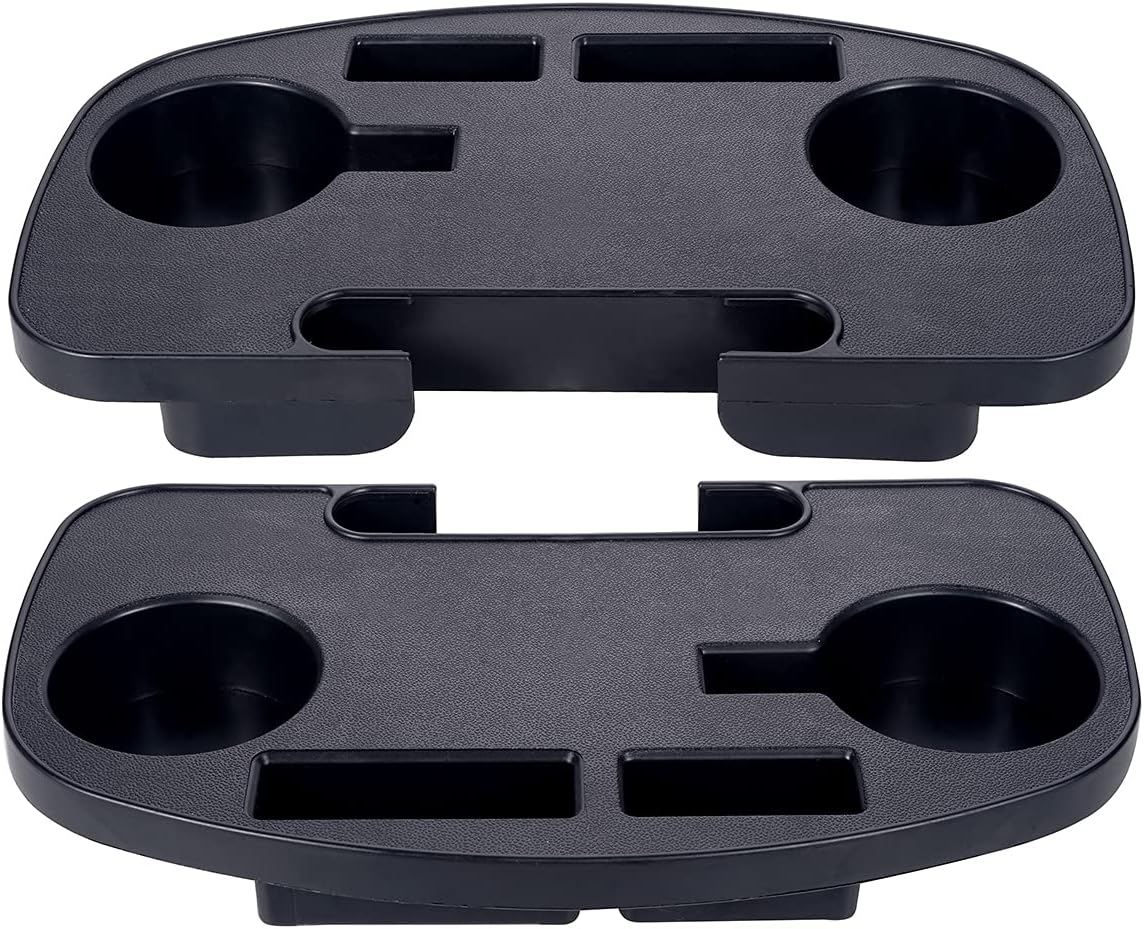 2Pack Zero Gravity Chair Cup Holder for Zero Gravity Chair, Upgraded Version Cup Holder, Universal Clip On Chair Table with Mobile Device Slot and Snack Tray/Black
