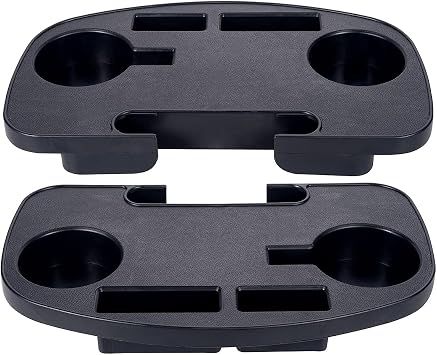 2Pack Zero Gravity Chair Cup Holder for Zero Gravity Chair, Upgraded Version Cup Holder, Universal Clip On Chair Table with Mobile Device Slot and Snack Tray/Black