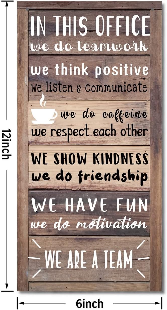 We Are A Team Office Signs Decor, Hanging Wood Sign Office Decoration, Motivational Quotes Wall Décor, Human Resources Offices Wall Decoration, Team Gift, Gift for Leader image 2