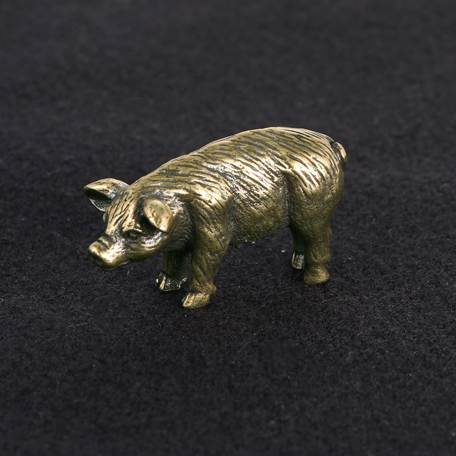 YANGPZFC Small Copper Brass Pig Ornament Brass Statue For Desk Decor, Handcrafted Vintage Sculpture
