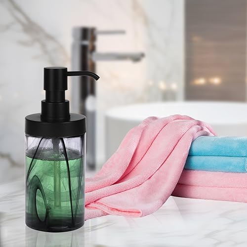 Miniatura 8 de Dispensador de jabón, dispensador de jabón de manos de vidrio abierto de 12.5 onzas, dispensador de jabón de manos para baño y cocina, dispensador