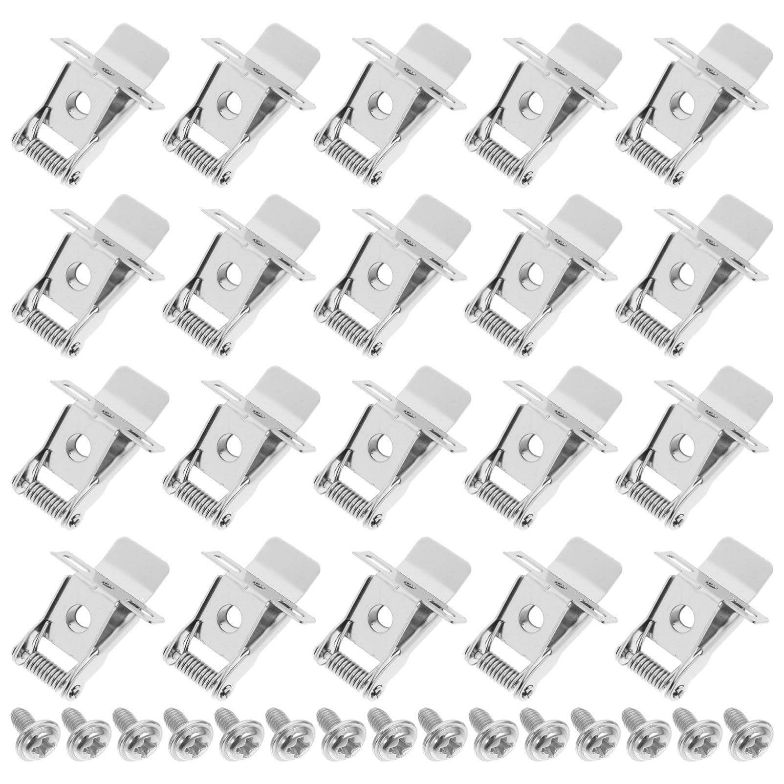 Homoyoyo Spring Steel Downlight Clips for Recessed Light Securing, Fixed Spring Lamp Fixture Clips with Screws, 20pcs Set for Ceiling Downlight Installation