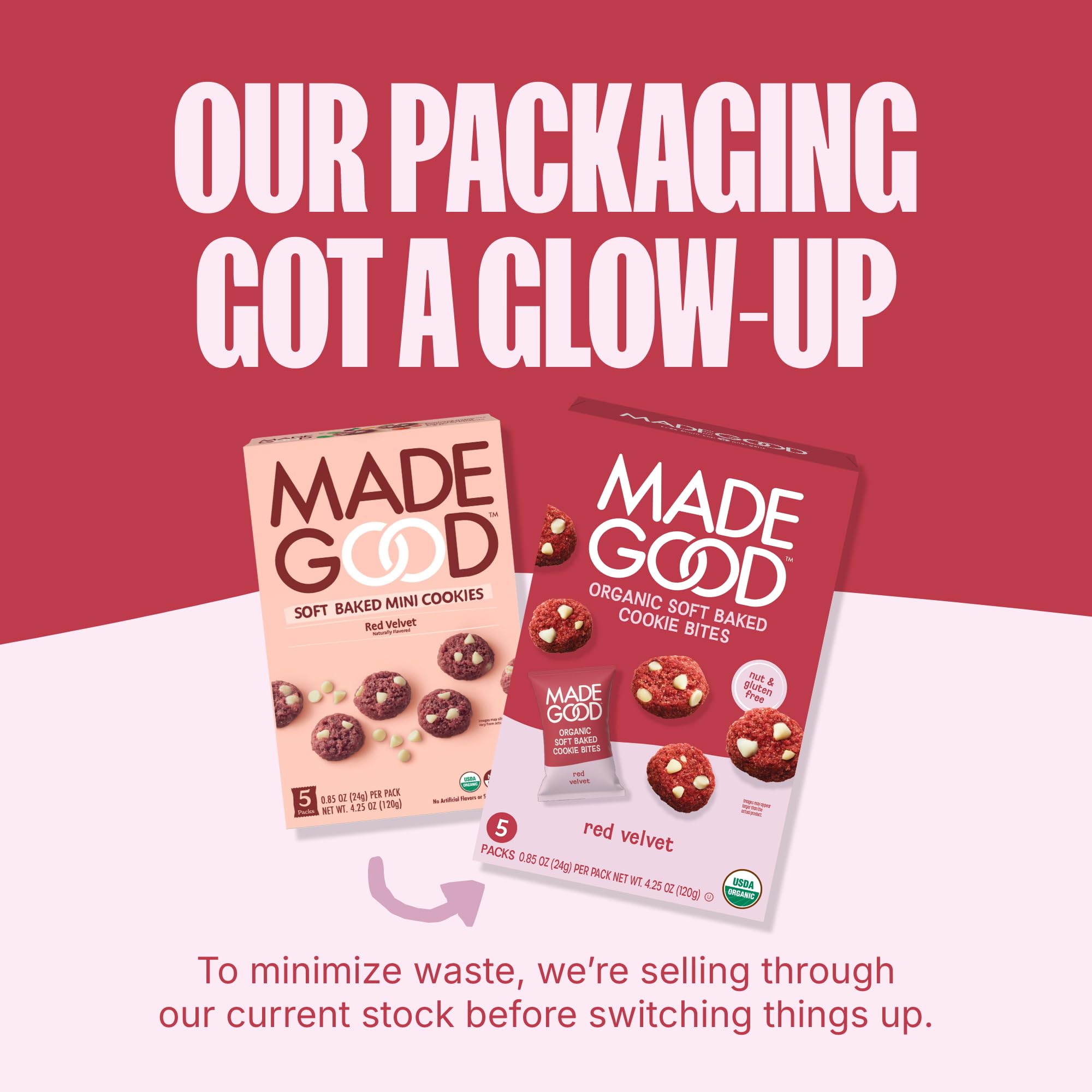 MadeGood Red Velvet Soft-Baked Cookies, 0.85oz Each, Organic Snacks thumbnail 7