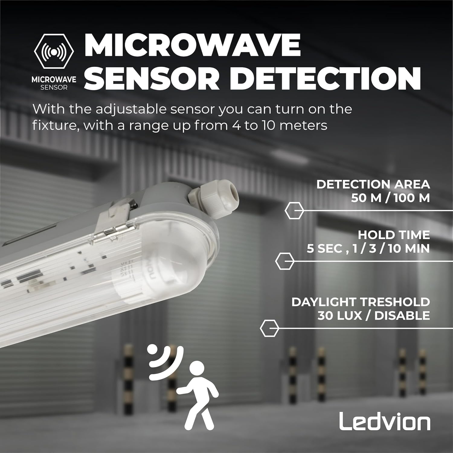 Microwave sensor detection settings