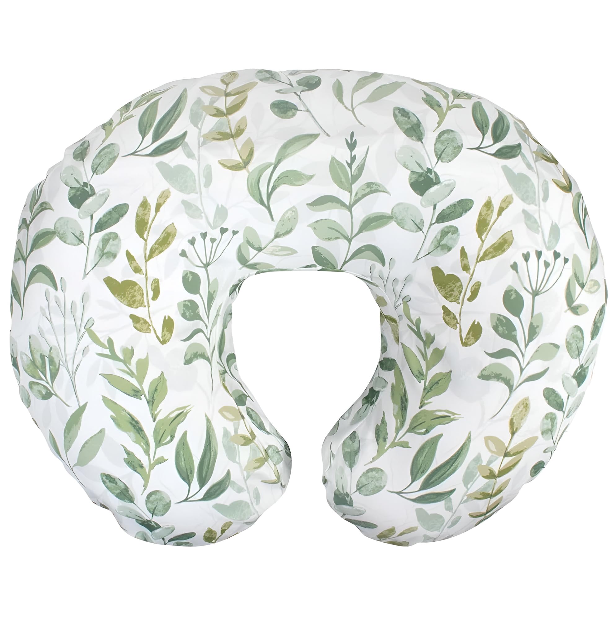 Adjustable Baby Breast Feeding Pillow, Nursing Pillow, Maternity Feeding Pillow with Detachable Cover 0-24 Months Breastfeeding 24 x 22 x 6 inches (Green Leaf)