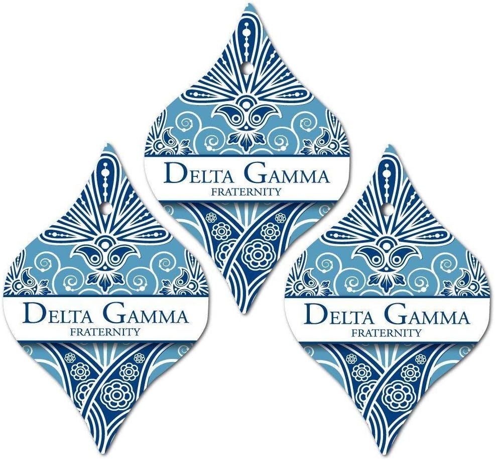 VictoryStore Holiday Ornaments - Delta Gamma Tapered Ornament, Set of 3