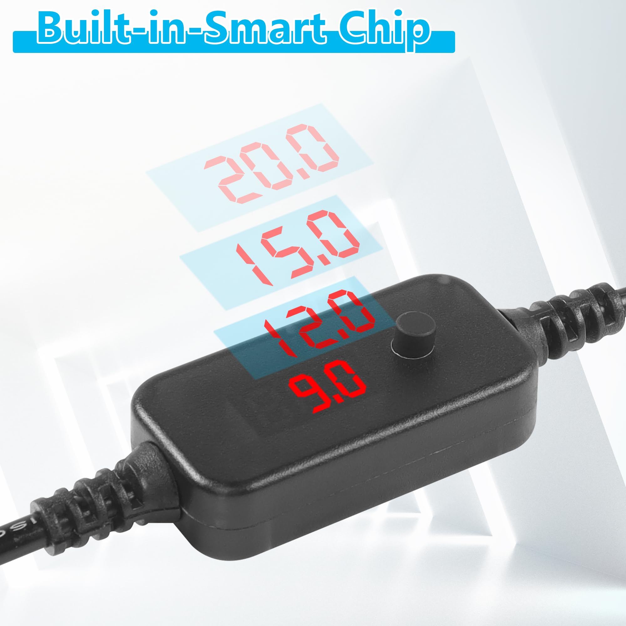 CERRXIAN Adapter USB C męski na zapalniczkę typu C na zapalniczkę do zapalniczki samochodowej wyjście regulowane napięcie 5V-9V-12V-15V-20V PD kabel do szybkiego ładowania maksymalna moc 60 W