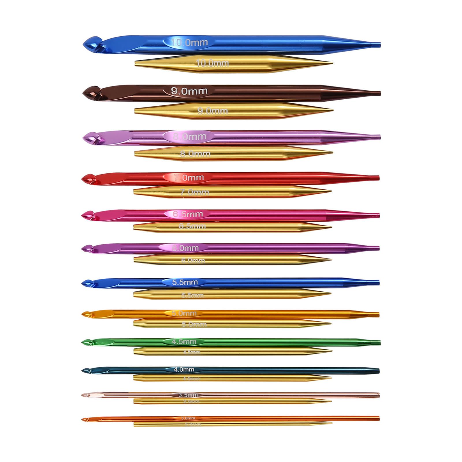 12 pares de agujas circulares intercambiables de aluminio de 3,0 a 10 mm, agujas de ganchillo tunecinas con cable para tejer, manualidades, juego de agujas circulares intercambiables con