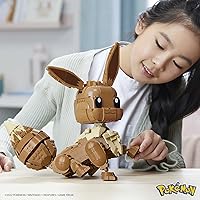 Vista 2 de MEGA - Juego de juguetes de construcción Pokémon Jumbo Eevee con 824 piezas, articulados y posables, 11 pulgadas de alto, para niños